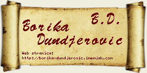 Borika Dunđerović vizit kartica